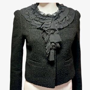 Ann Taylor Black Ruffled Blazer